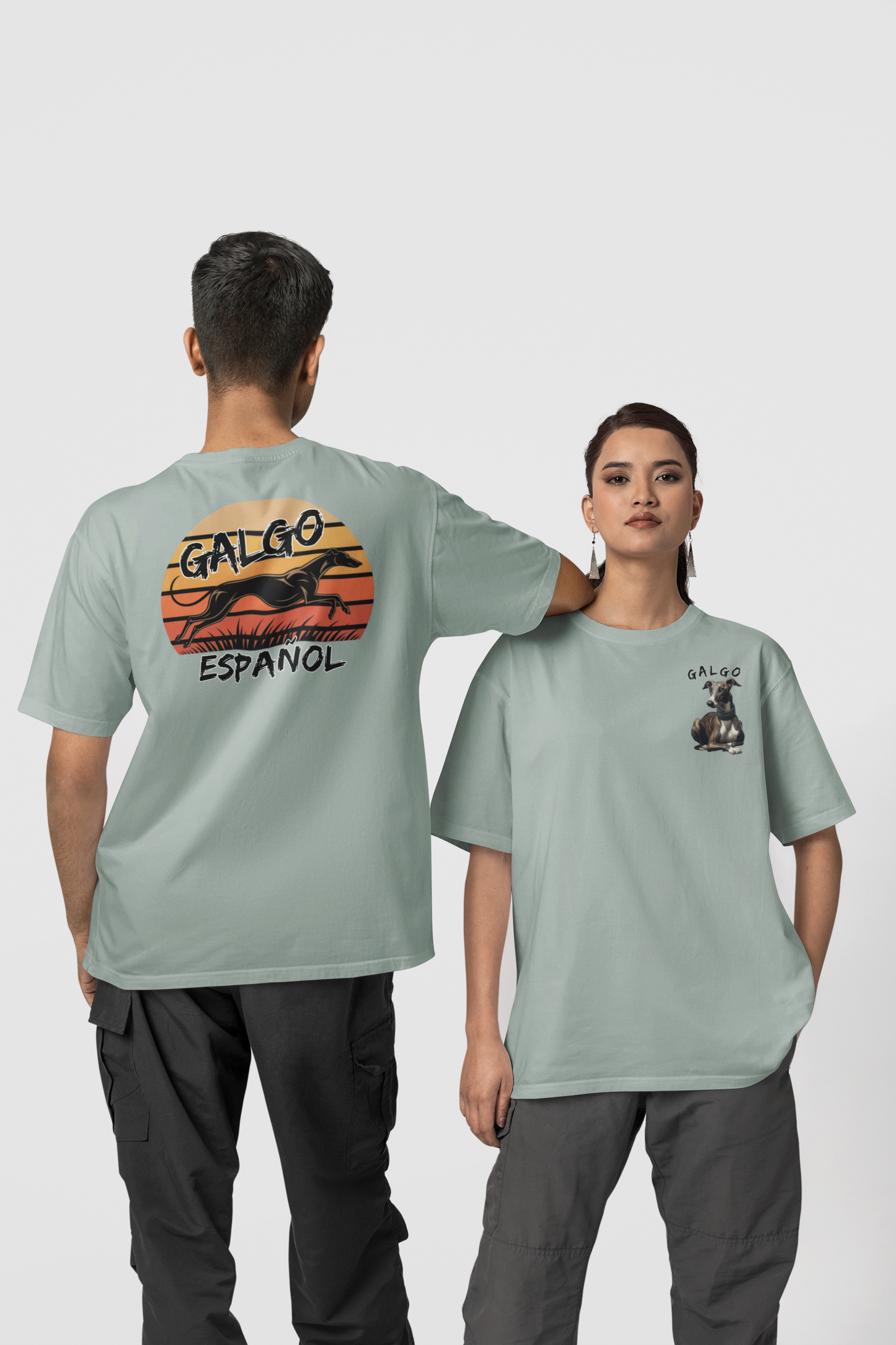 Galgo Espanol Sunset Run Double-Sided Print - Unisex Adult Organic Cruiser T-Shirt ST/ST SH - Men's Premium Organic Shirt 2.0 ST/ST