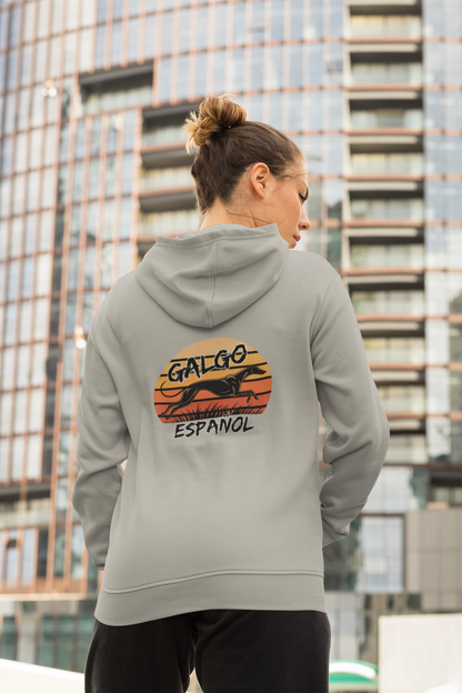 Galgo Espanol Sunset Run beidseitiger Druck - Damen Erwachsenen Hoodie JH SH