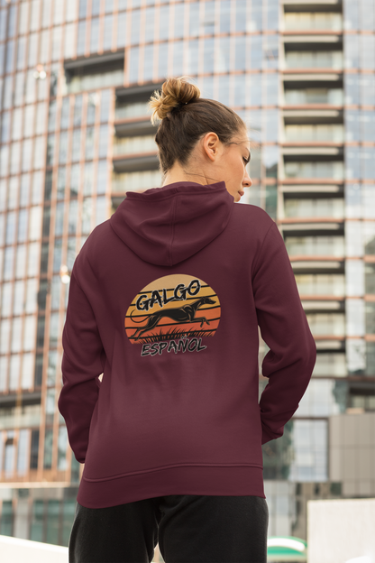 Galgo Espanol Sunset Run beidseitiger Druck - Damen Erwachsenen Hoodie JH SH