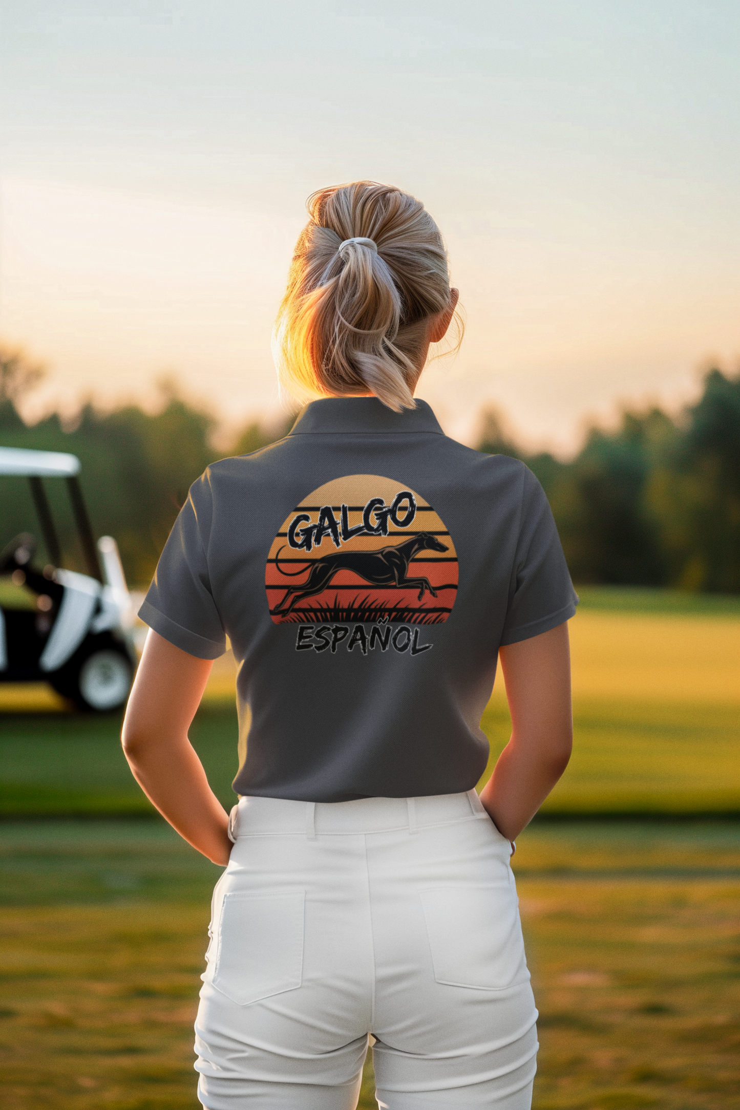 Galgo Espanol Sunset Run beidseitiger Druck - Damen Polo Shirt SH