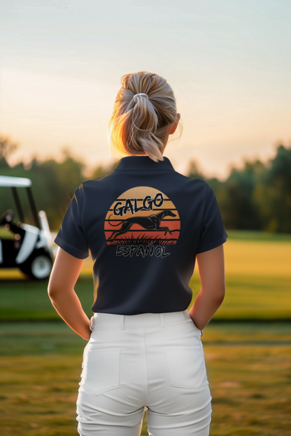 Galgo Espanol Sunset Run beidseitiger Druck - Damen Polo Shirt SH