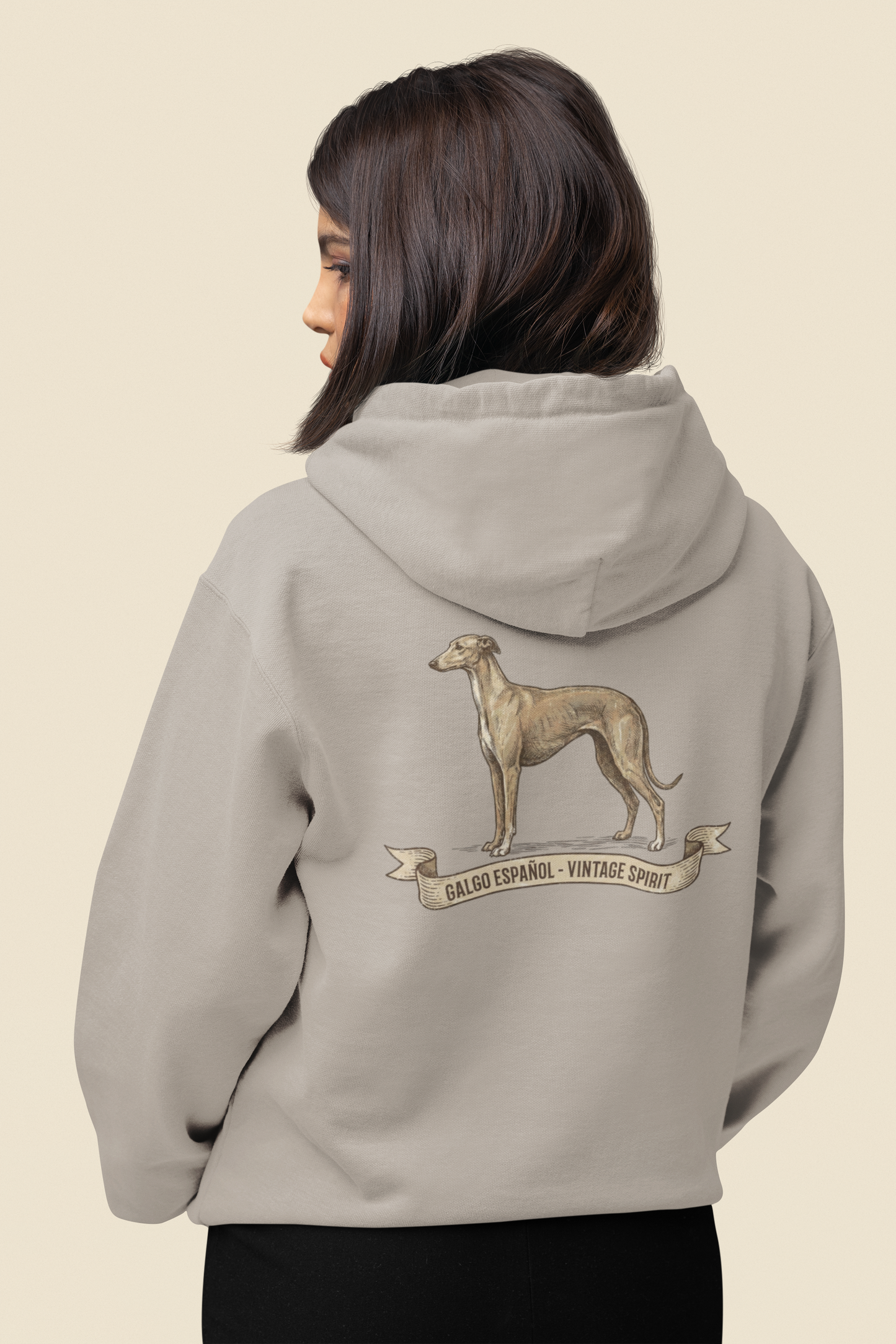 Galgo Espanol Vintage Spirit Rückseite- Unisex Erwachsenen Bio Organic Cruiser Hoodie 2.0 ST/ST SH