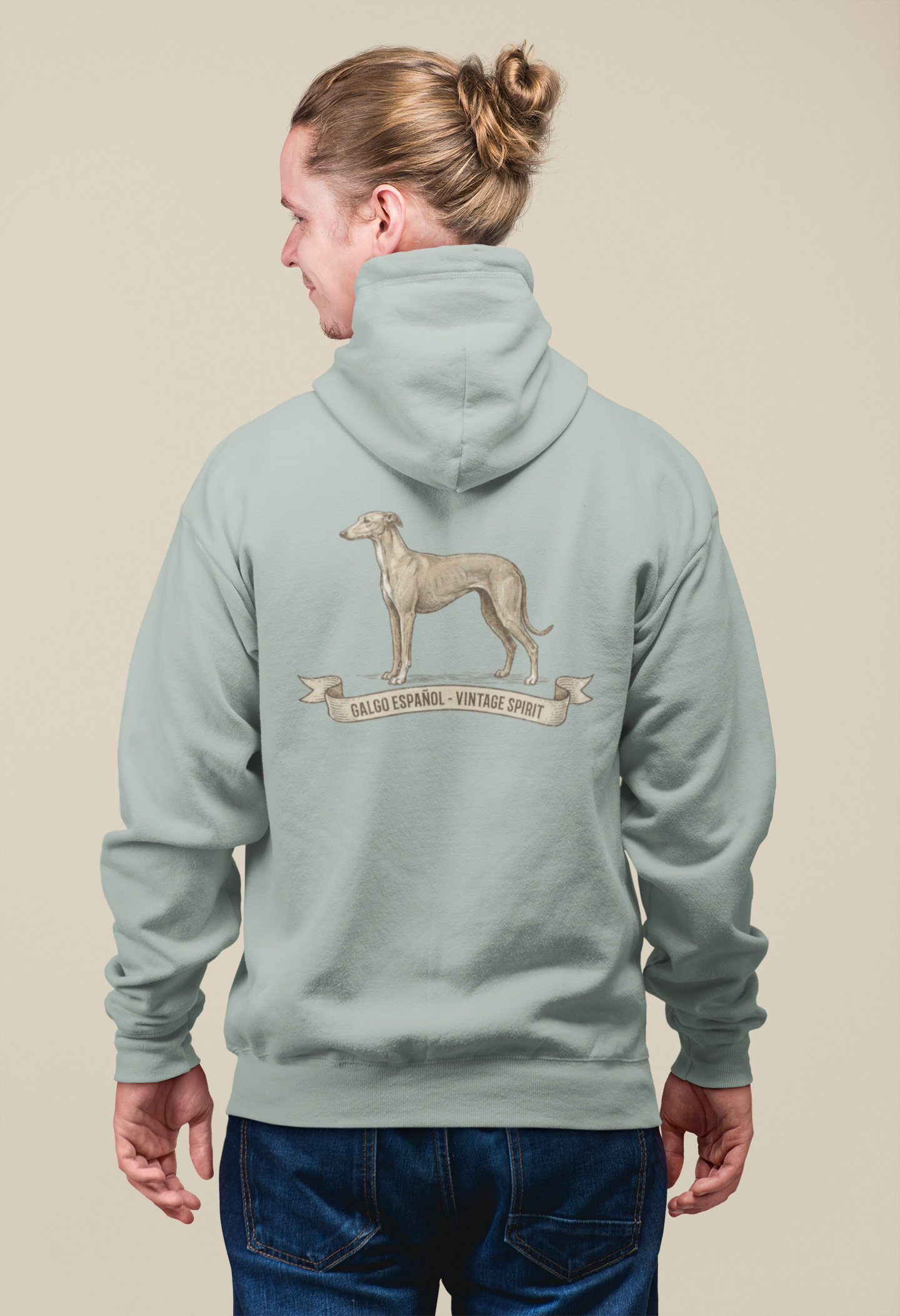 Galgo Espanol Vintage Spirit Rückseite- Unisex Erwachsenen Bio Organic Cruiser Hoodie 2.0 ST/ST SH