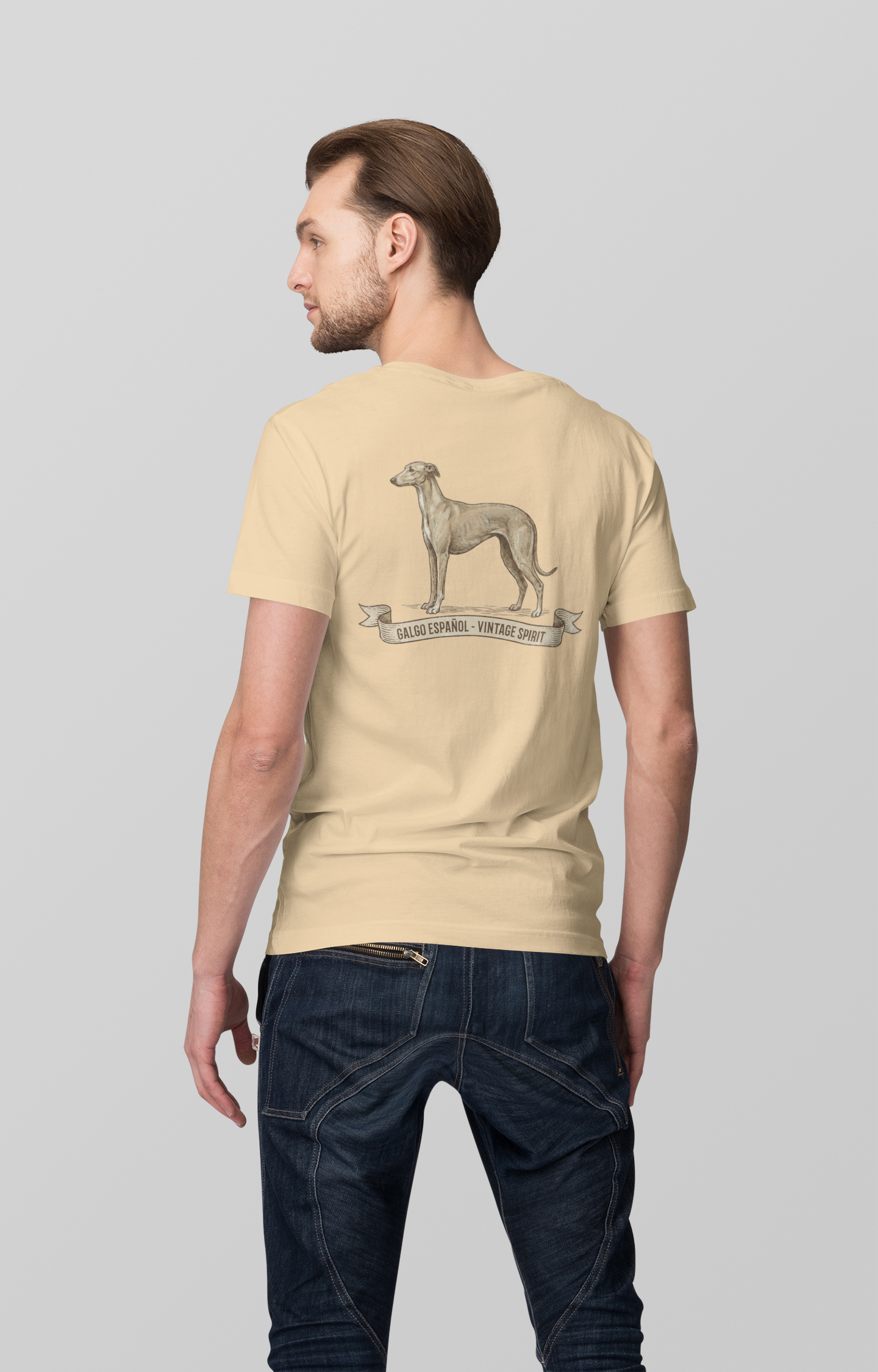 Galgo Espanol Vintage Spirit Backside - Unisex Erwachsenen Bio Creator T-Shirt ST/ST SH