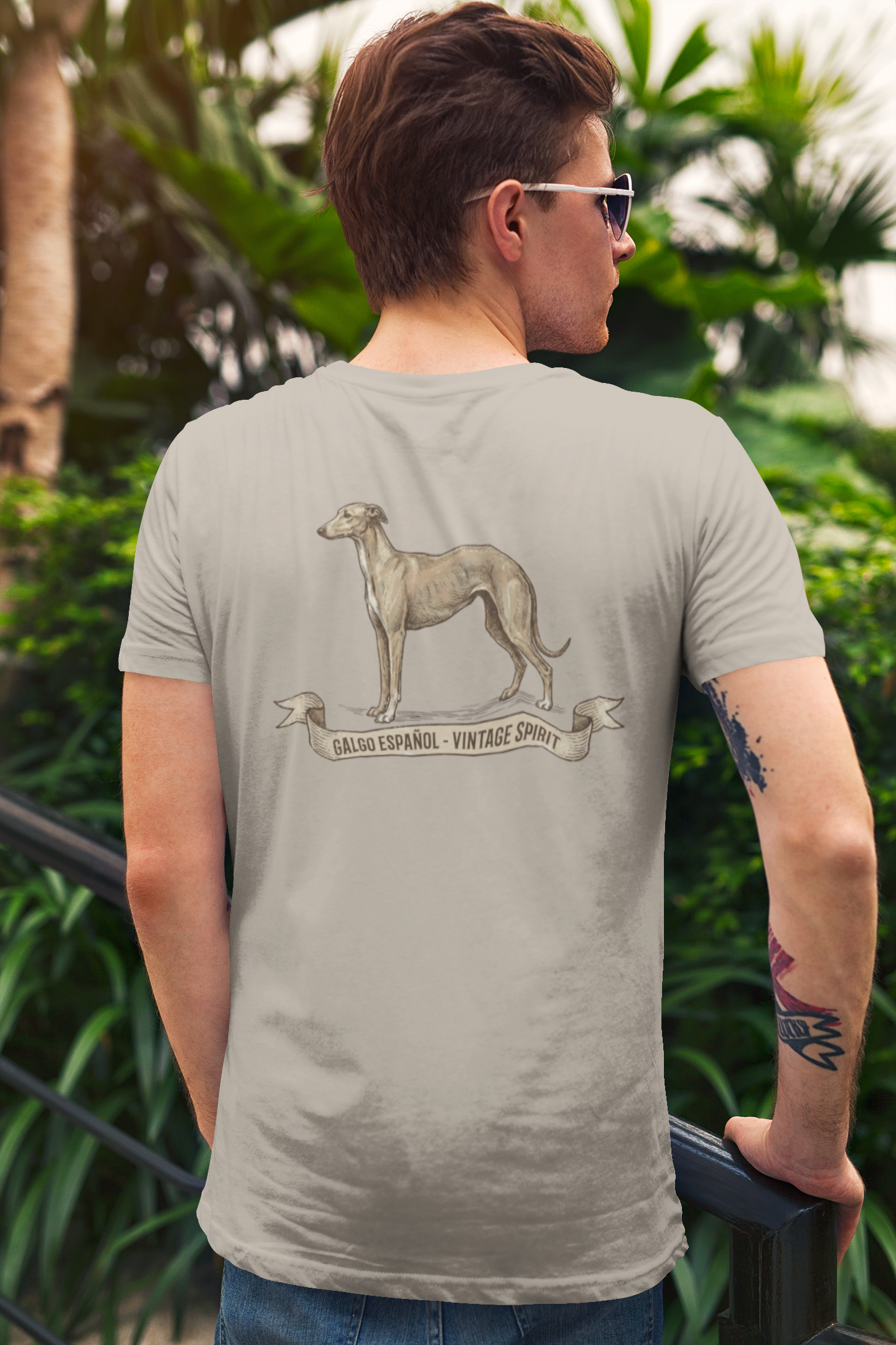 Galgo Espanol Vintage Spirit Backside - Unisex Erwachsenen Bio Creator T-Shirt ST/ST SH