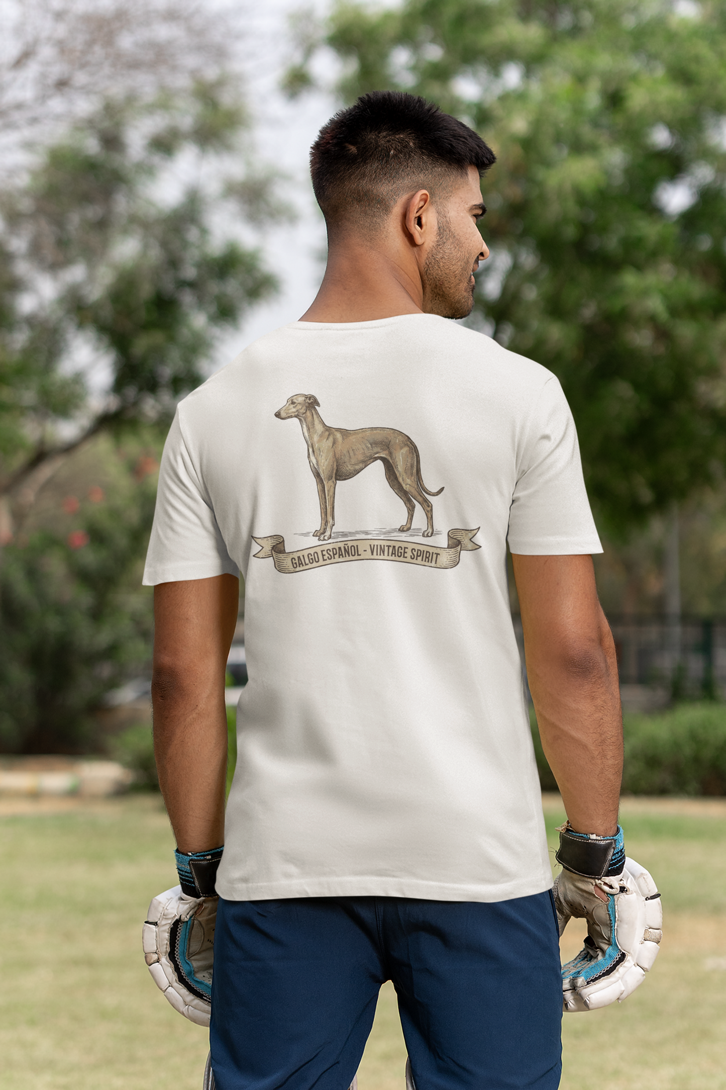 Galgo Espanol Vintage Spirit Backside - Unisex Erwachsenen Bio Creator T-Shirt ST/ST SH