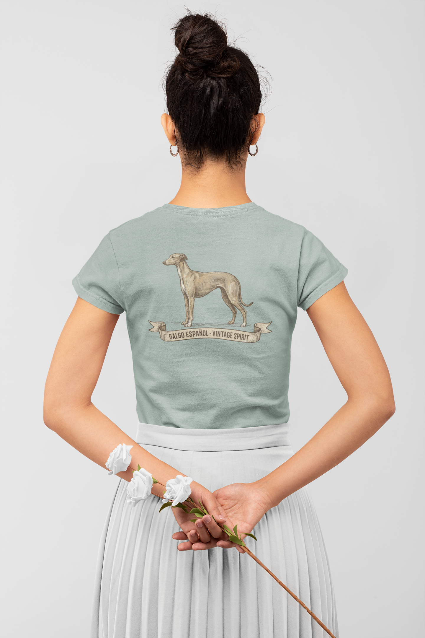 Galgo Espanol Vintage Spirit Backside - Unisex Erwachsenen Bio Creator T-Shirt ST/ST SH
