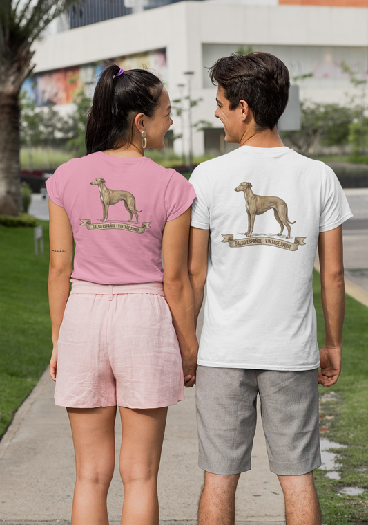 Galgo Espanol Vintage Spirit Backside - Unisex Erwachsenen Bio Creator T-Shirt ST/ST SH