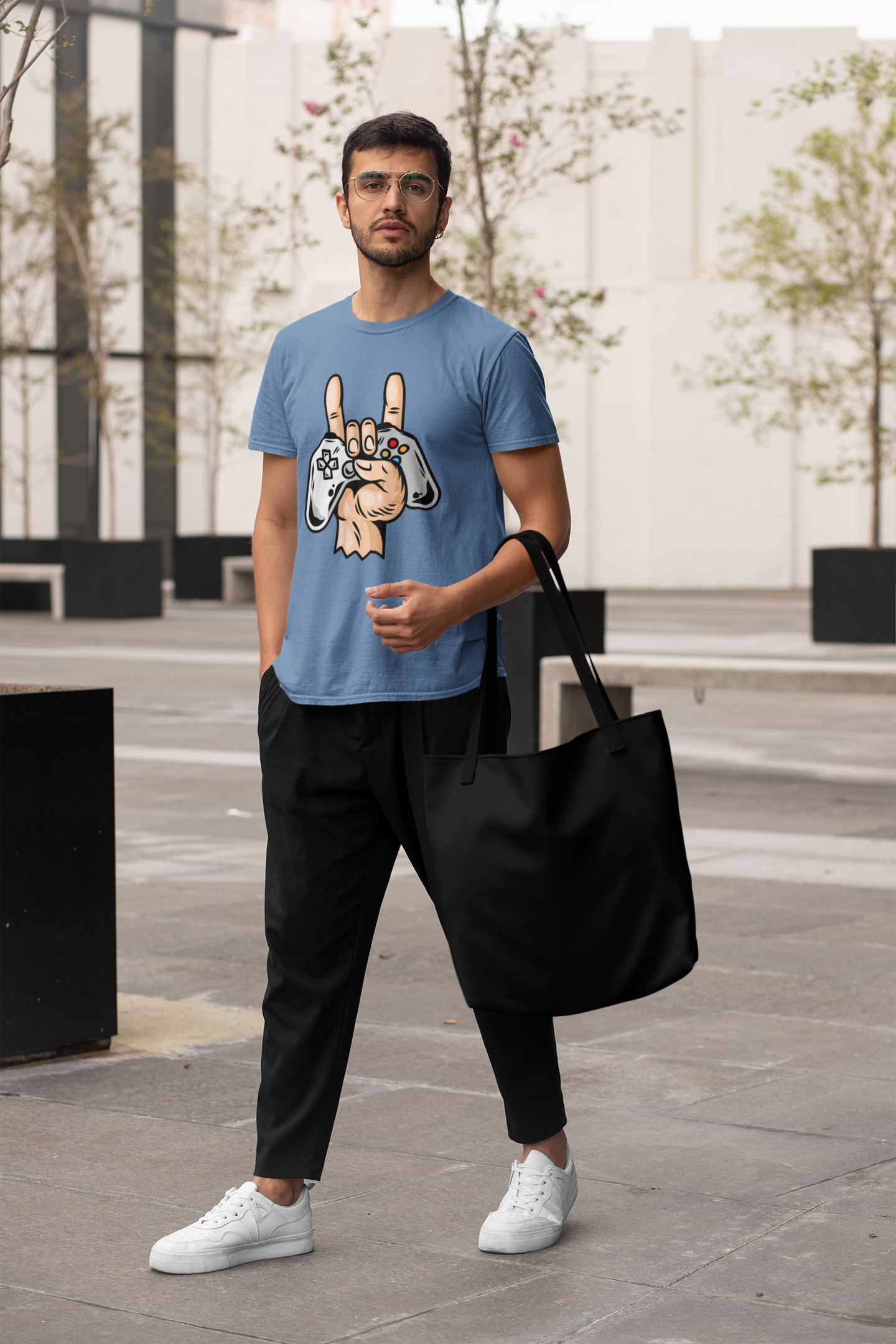 Game Controller Hand Front - Unisex Erwachsenen Bio Creator T-Shirt SH