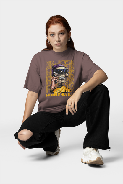 HUMBLE HUSTLE FUNK & SKULL II Streetwear Frontprint - Freestyler Bio Oversized Unisex T-Shirt Erwachsene SH