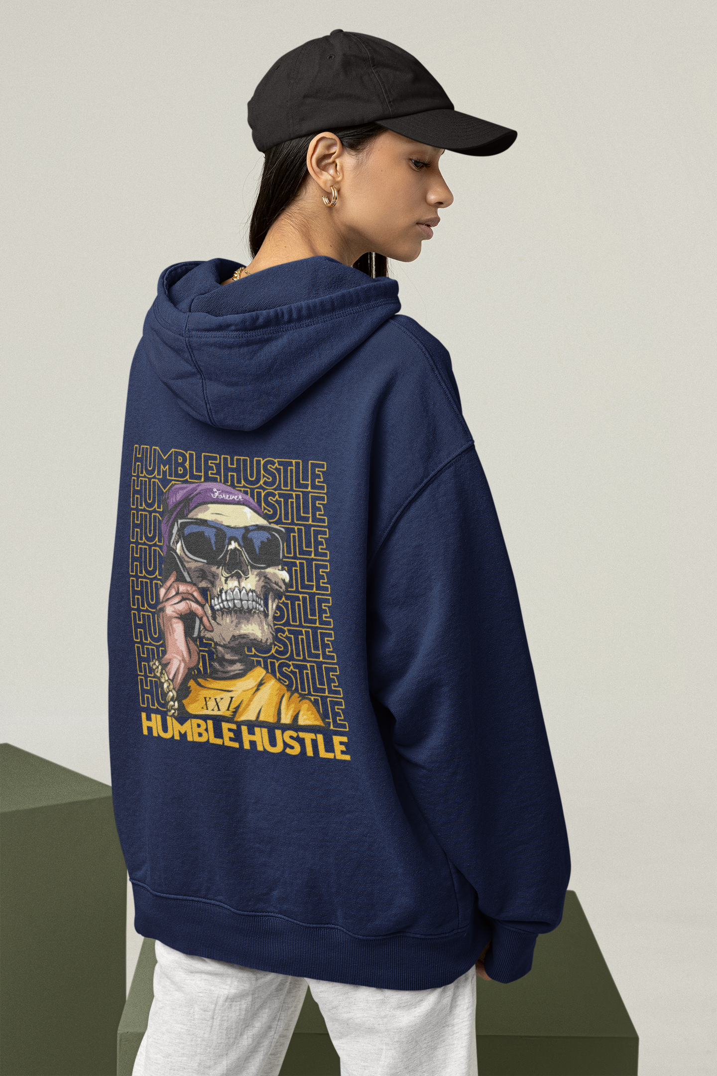 HUMBLE HUSTLE FUNK & SKULL II Streetwear - Slammer Bio Oversized Unisex Hoodie Adult SH