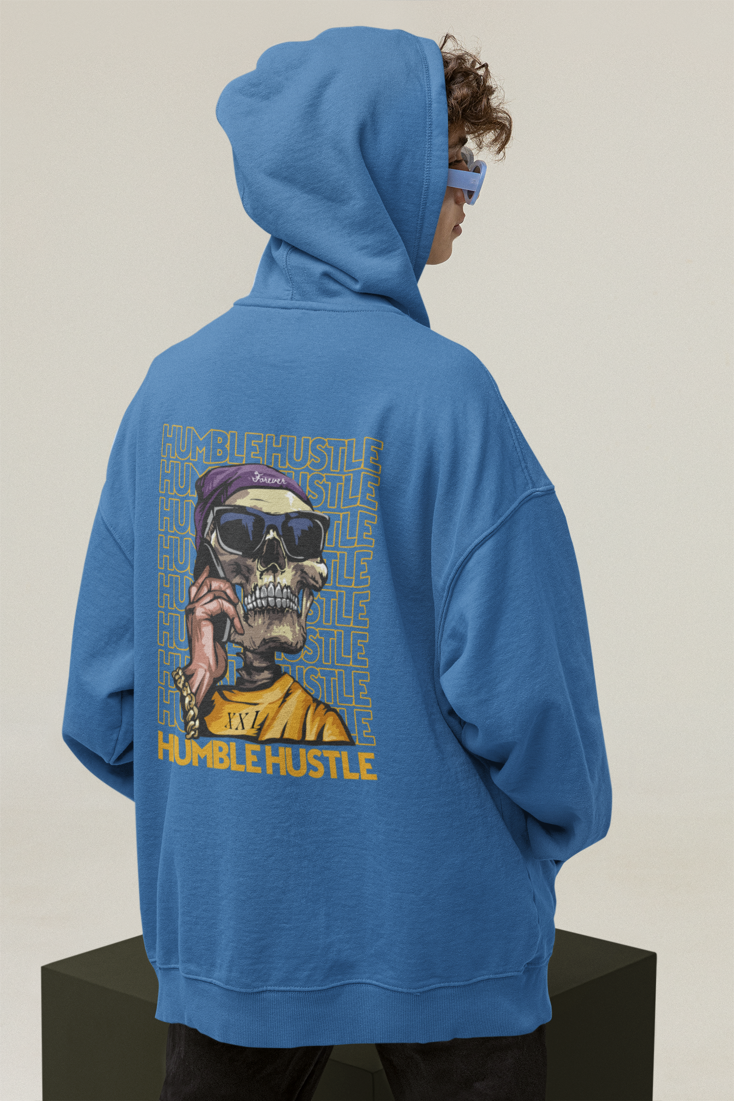 HUMBLE HUSTLE FUNK & SKULL II Streetwear - Slammer Bio Oversized Unisex Hoodie Adult SH