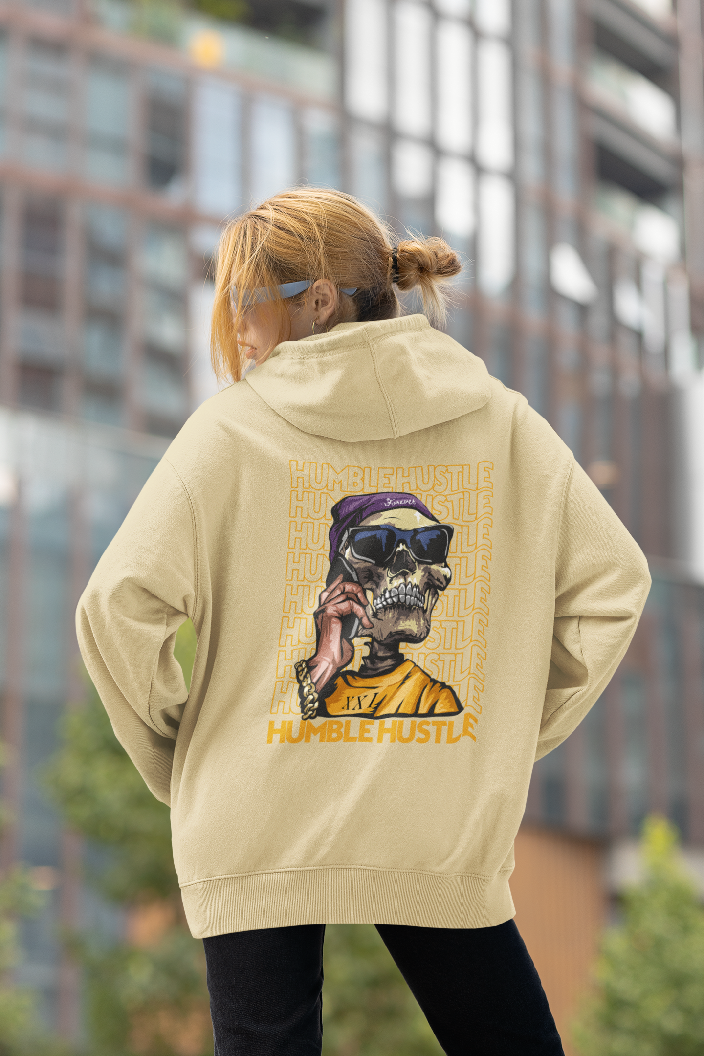 HUMBLE HUSTLE FUNK & SKULL II Streetwear - Slammer Bio Oversized Unisex Hoodie Adult SH