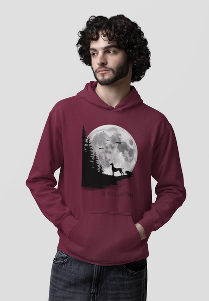 Hund Mondlandschaft verschiedene Sprüche - Mittelschwerer Unisex Fleece-Hoodie für Erwachsene - Weltweit verfügbar - GL