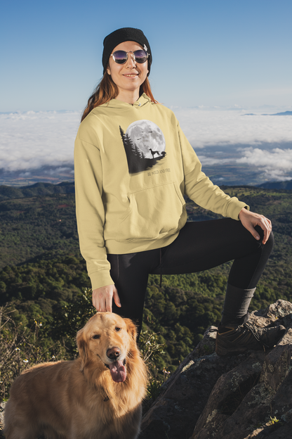 Hund Mondlandschaft verschiedene Sprüche - Mittelschwerer Unisex Fleece-Hoodie für Erwachsene - Weltweit verfügbar - GL