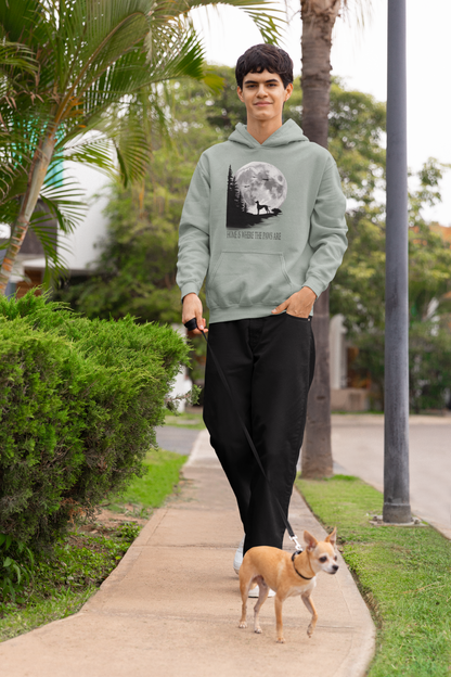Hund Mondlandschaft HOME IS WHERE THE PAWS ARE - Unisex Erwachsenen Bio Organic Cruiser Hoodie 2.0 ST/ST SH