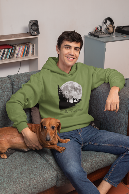 Hund Mondlandschaft verschiedene Sprüche - Mittelschwerer Unisex Fleece-Hoodie für Erwachsene - Weltweit verfügbar - GL