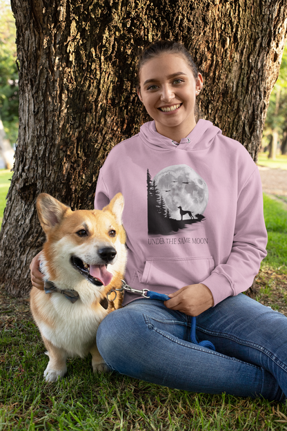 Hund Mondlandschaft verschiedene Sprüche - Mittelschwerer Unisex Fleece-Hoodie für Erwachsene - Weltweit verfügbar - GL