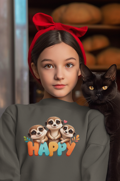Sudadera infantil Happy Meerkat de algodón orgánico de alta calidad y duradera - Sudadera Mini Changer 2 PCS/PCS SH