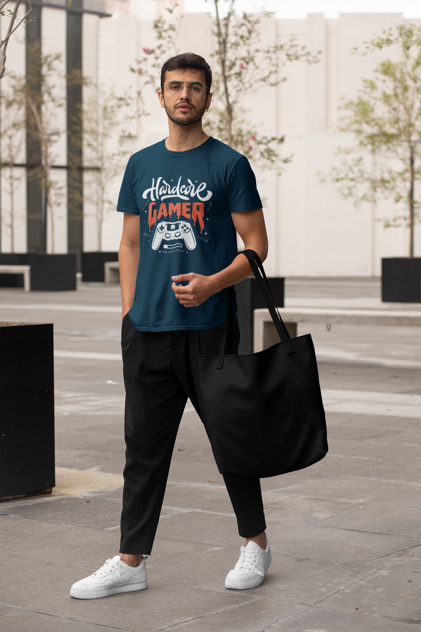 Hardcore Gamer Front - Unisex Erwachsenen Bio Baumwolle Kurzarm Shirt Creator T-Shirt 2.0 ST/ST SH