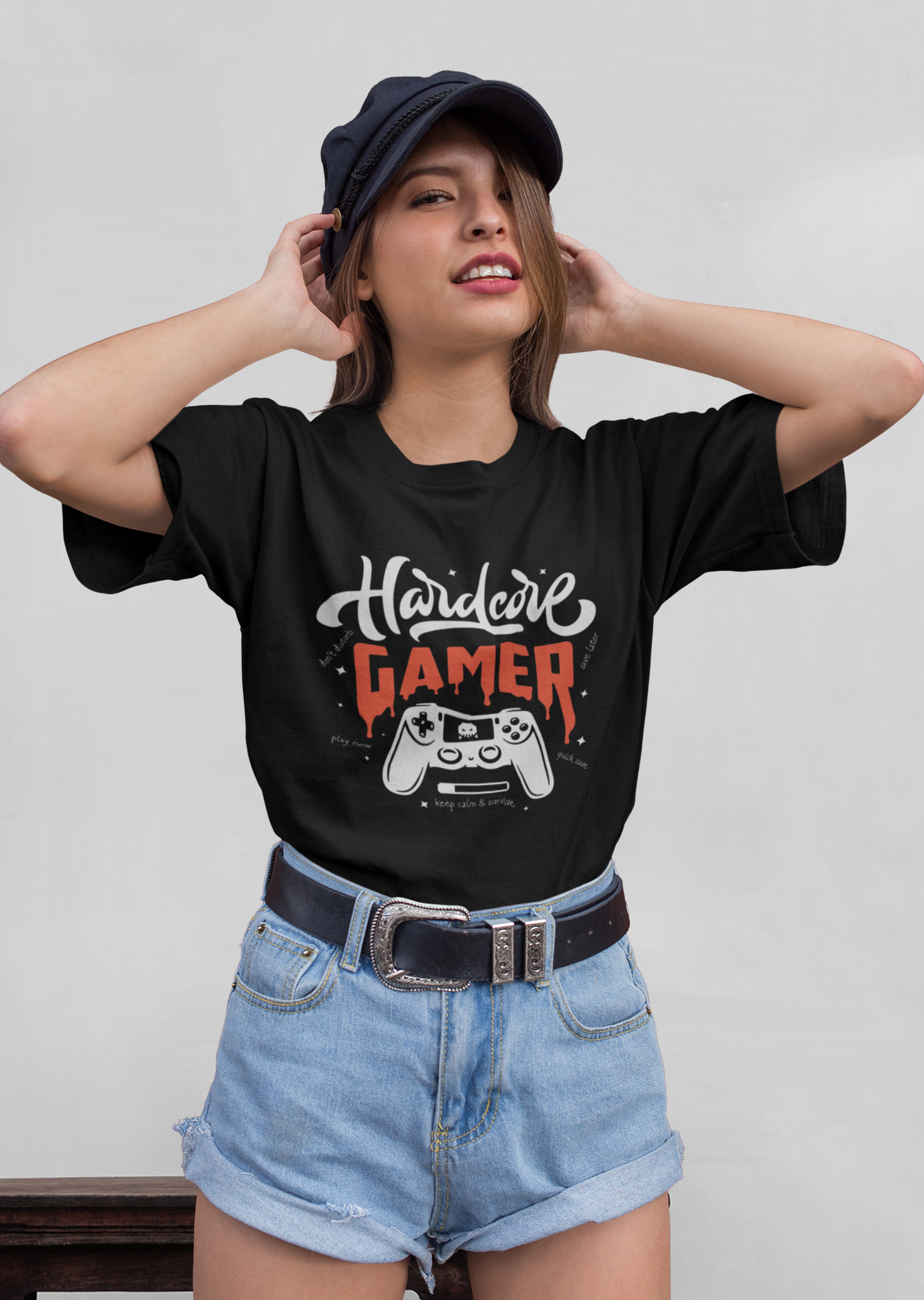 Hardcore Gamer Front - Unisex Erwachsenen Bio Baumwolle Kurzarm Shirt Creator T-Shirt 2.0 ST/ST SH