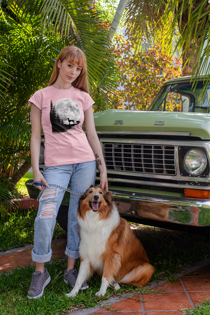 Hund Mondlandschaft BE WILD AND FREE Front - Unisex Erwachsenen Bio Creator T-Shirt SH