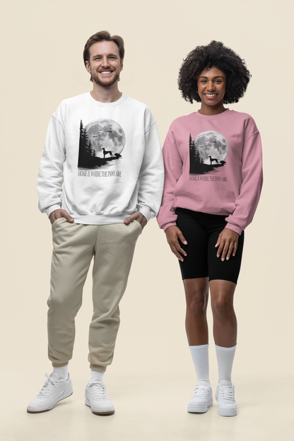 Hund Mondlandschaft HOME IS WHERE THE PAWS ARE - Unisex Erwachsenen Bio Changer Sweatshirt SH +