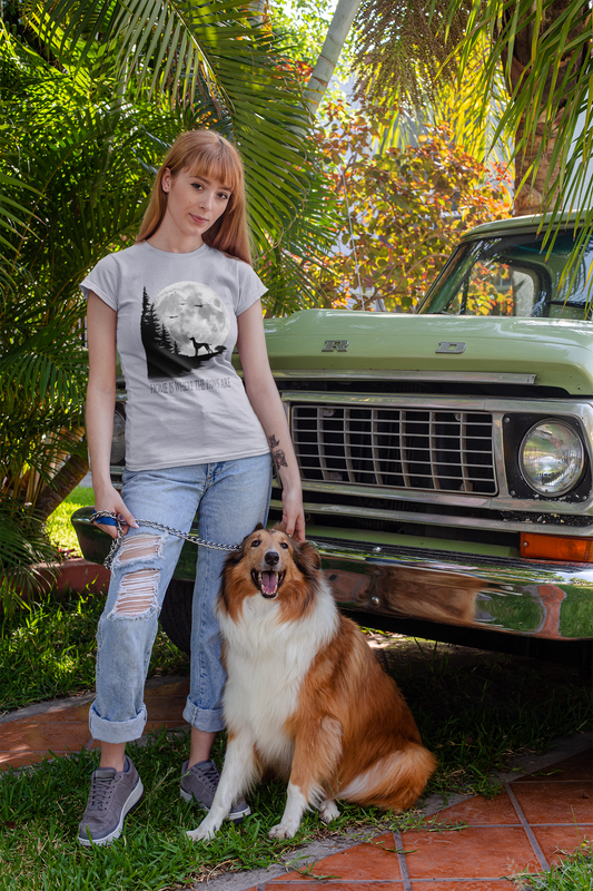 Hund Mondlandschaft HOME IS WHERE THE PAWS ARE Front- Unisex Erwachsenen Bio Creator T-Shirt SH +