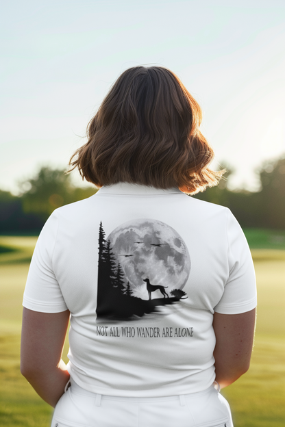 Hund Mondlandschaft NOT ALL WHO WANDER ARE ALONE - Damen Poloshirt SH