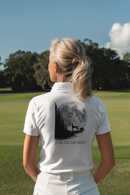 Hund Mondlandschaft UNDER THE SAME MOON - Damen Poloshirt SH