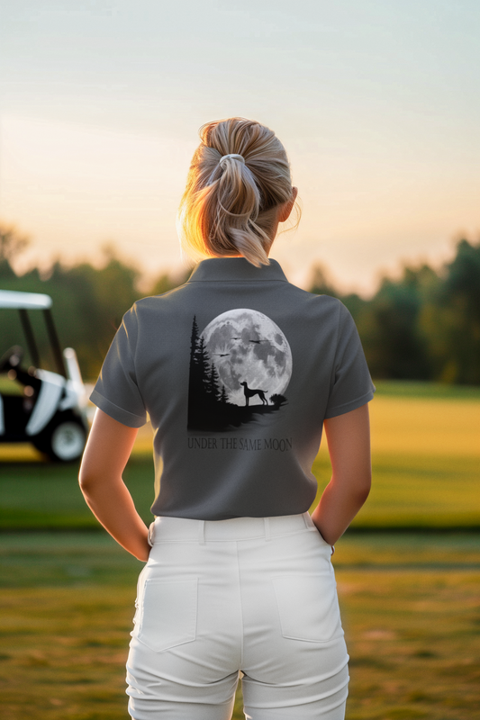 Hund Mondlandschaft UNDER THE SAME MOON - Damen Poloshirt SH