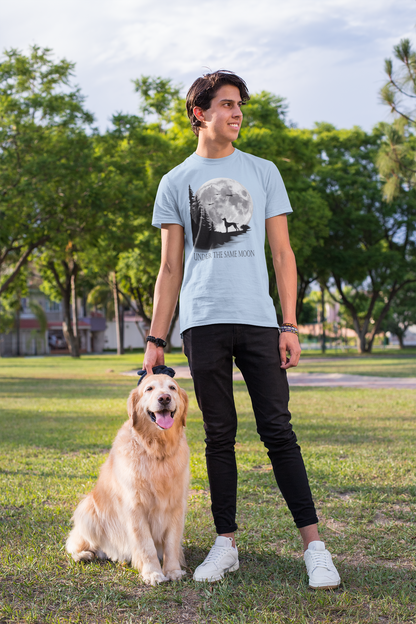 Hund Mondlandschaft UNDER THE SAME MOON Front - Unisex Erwachsenen Bio Creator T-Shirt SH