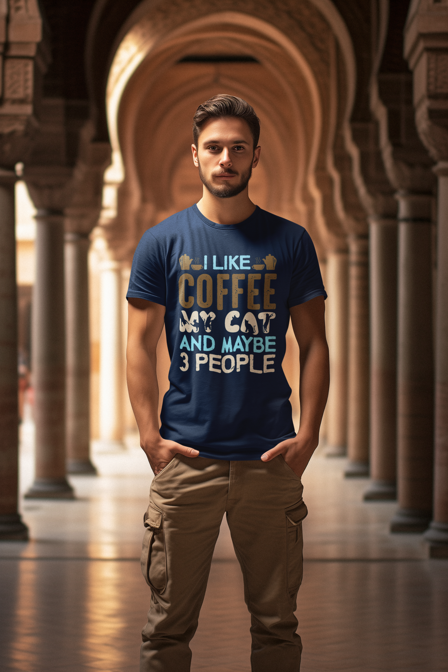 I like coffee, maybe cat and maybe 3 people Creator T-Shirt