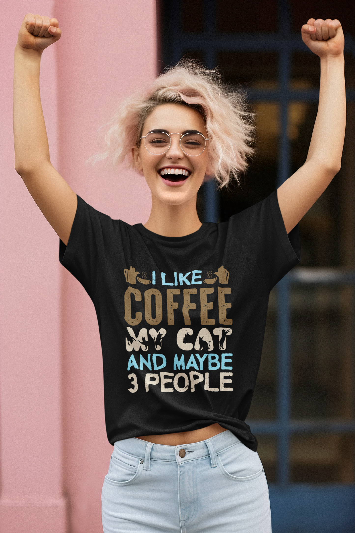 I like coffee, maybe cat and maybe 3 people Creator T-Shirt