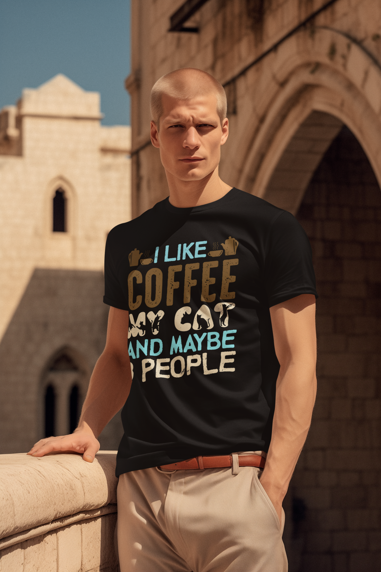 I like coffee, maybe cat and maybe 3 people Creator T-Shirt