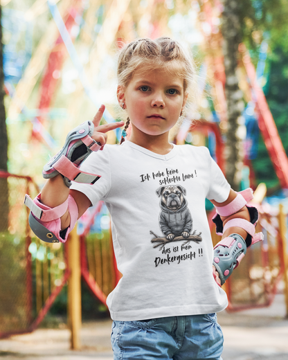 I'm not in a bad mood! That's my thinking dog face - Unisex Kids Short Sleeve Shirt Organic Cotton Durable T-Shirt Kids BC SH