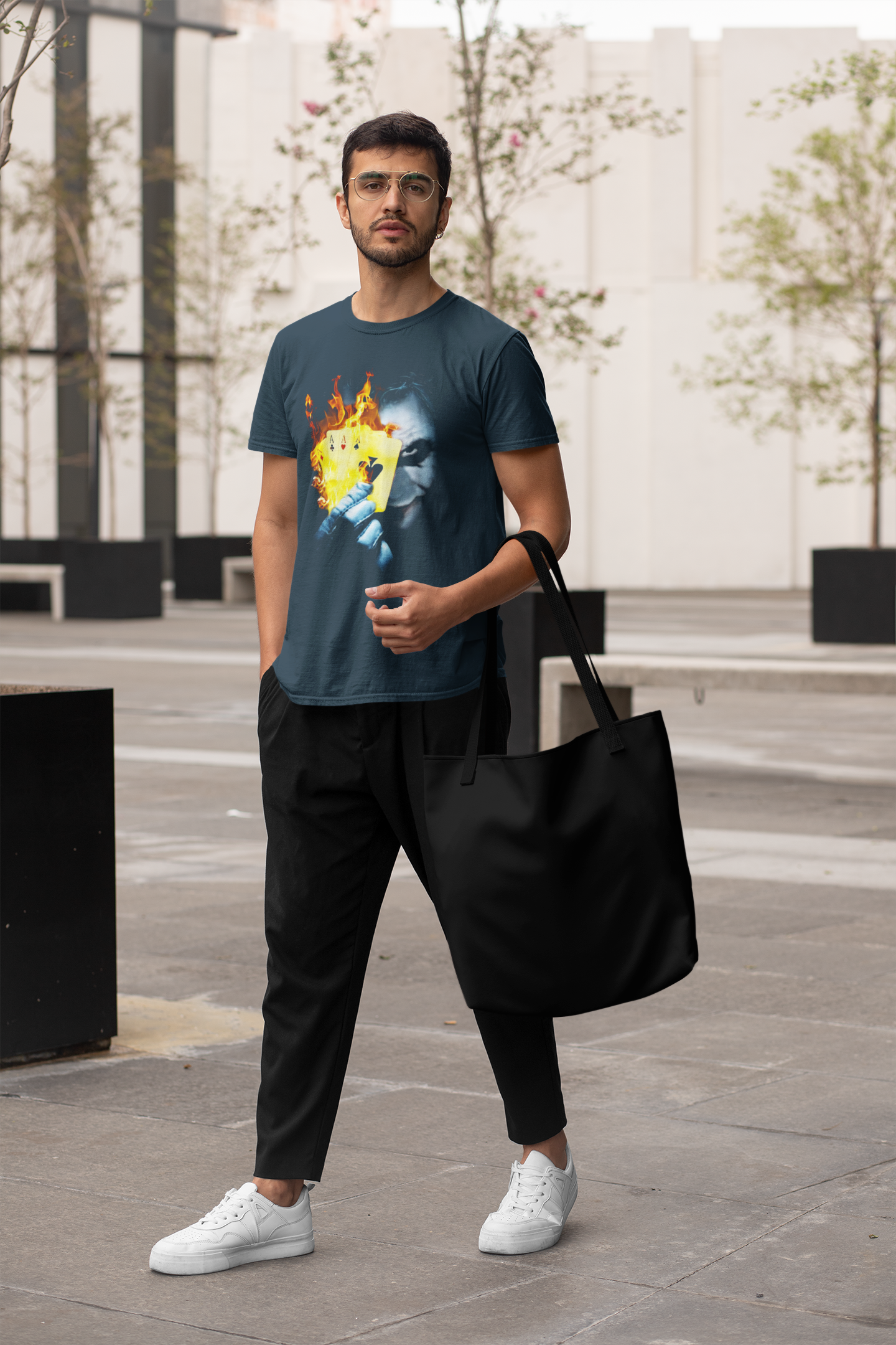 Joker mit 4 AS Front - Unisex Erwachsenen Bio Baumwolle Kurzarm Shirt Creator T-Shirt 2.0 ST/ST SH