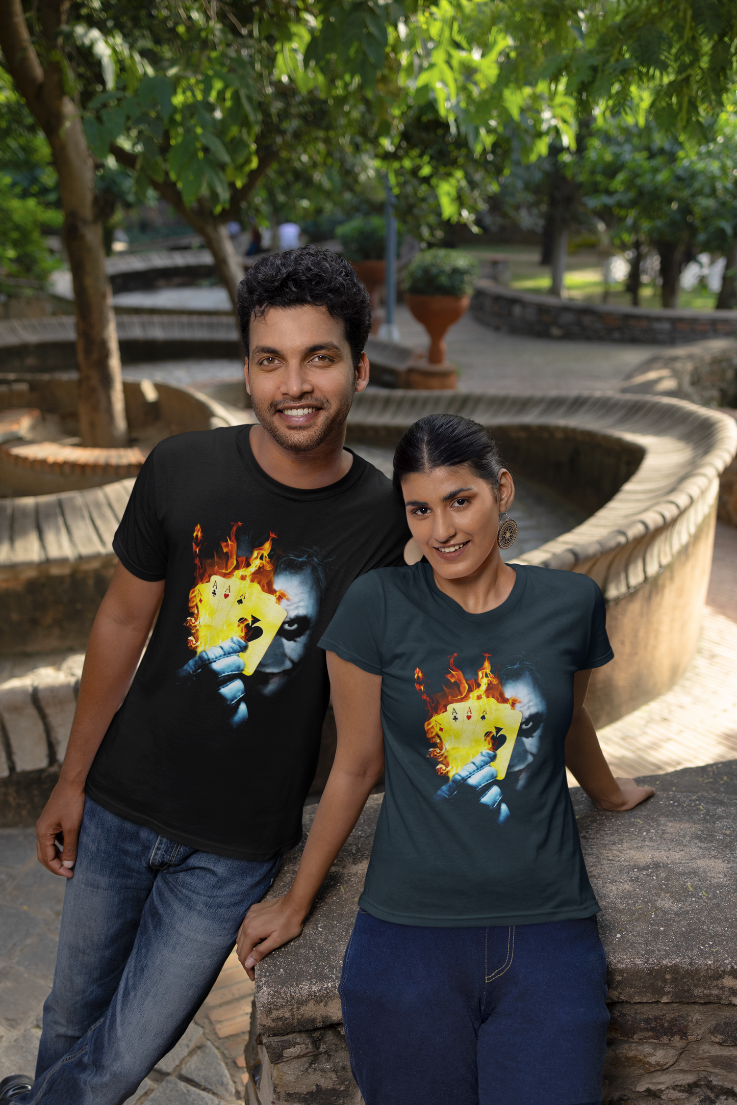 Joker mit 4 AS Front - Unisex Erwachsenen Bio Baumwolle Kurzarm Shirt Creator T-Shirt 2.0 ST/ST SH