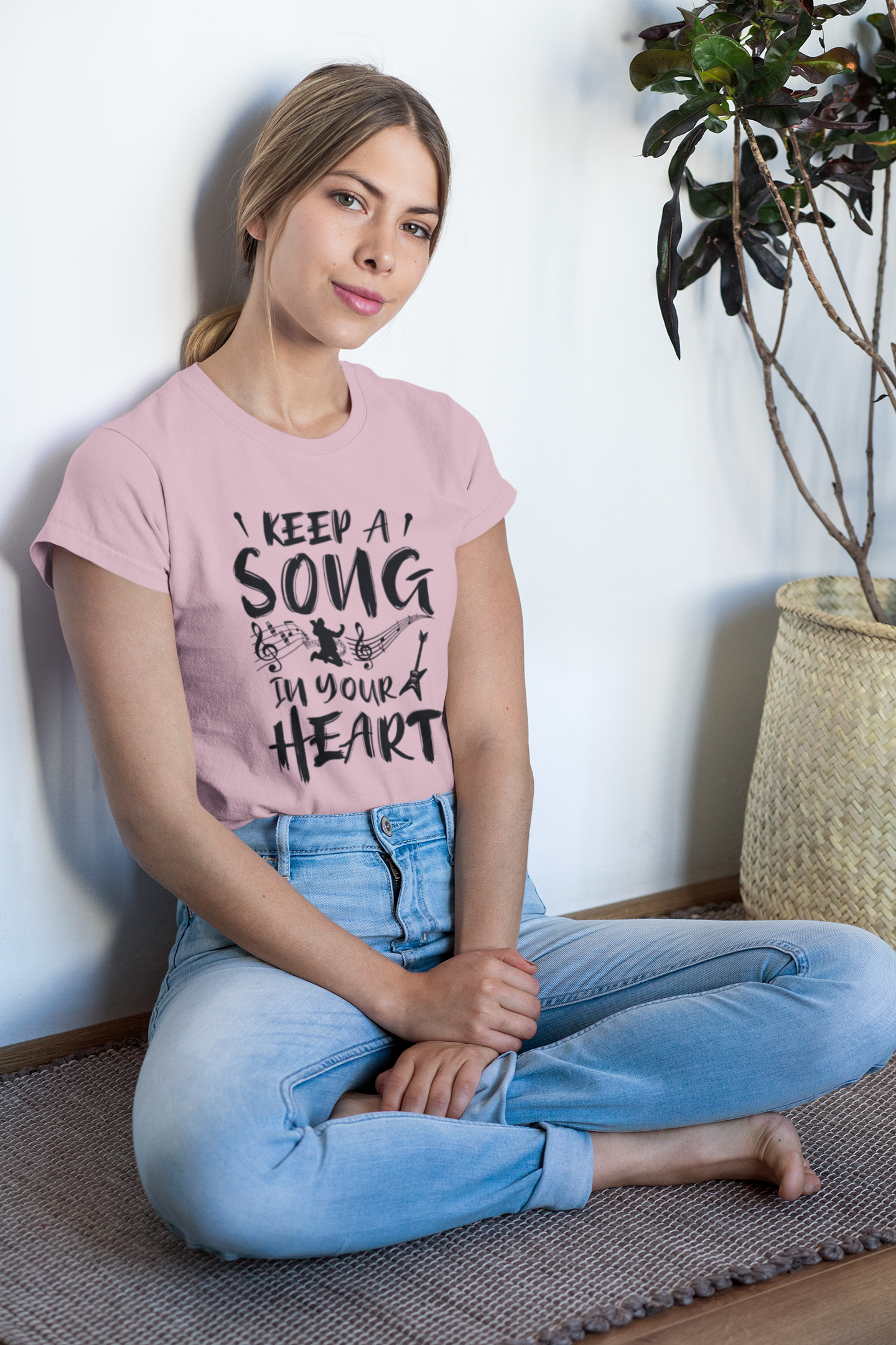 Keep a Song in your Heart Front - Unisex Erwachsenen Bio Baumwolle T-Shirt Creator 2.0 ST/St SH