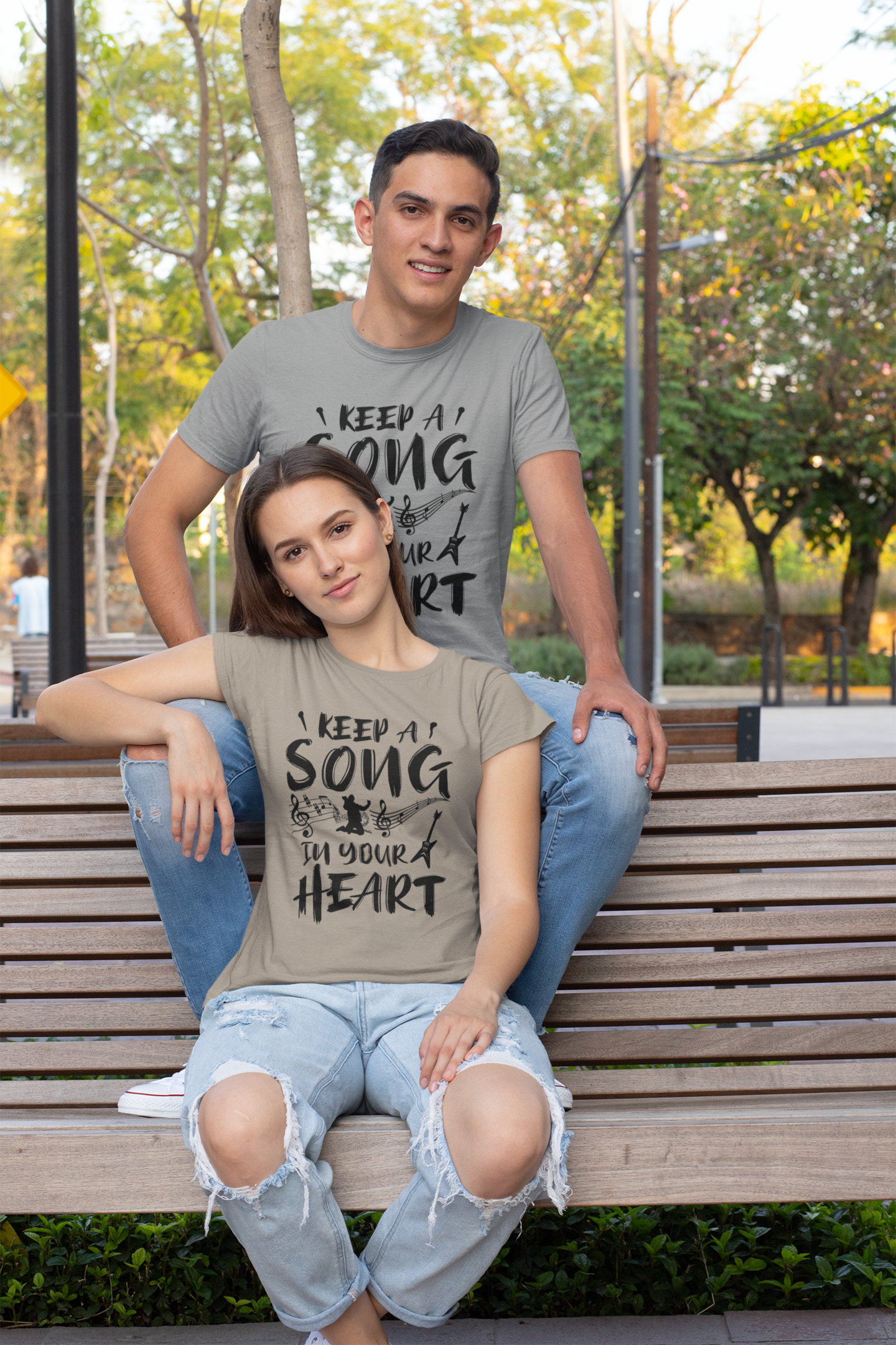 Keep a Song in your Heart Front - Unisex Erwachsenen Bio Baumwolle T-Shirt Creator 2.0 ST/St SH