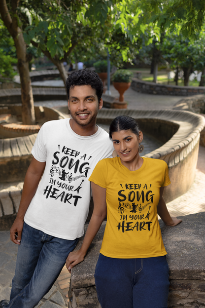 Keep a Song in your Heart Front - Unisex Erwachsenen Bio Baumwolle T-Shirt Creator 2.0 ST/St SH