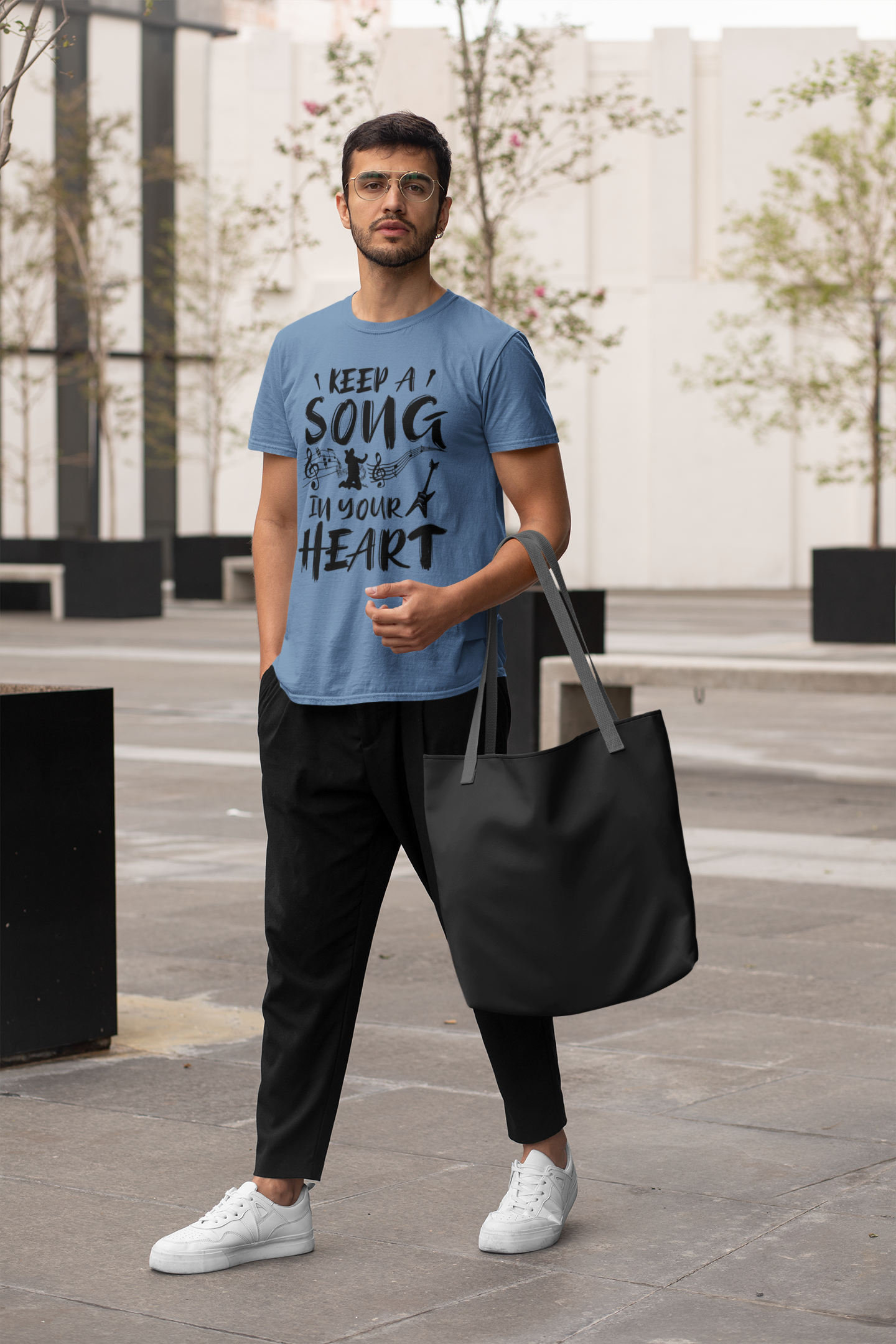 Keep a Song in your Heart Front - Unisex Erwachsenen Bio Baumwolle T-Shirt Creator 2.0 ST/St SH