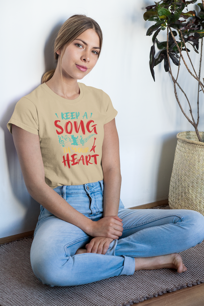 Keep a Song in your Heart color Front - Unisex Erwachsenen Bio Baumwolle T-Shirt Creator 2.0 ST/St SH