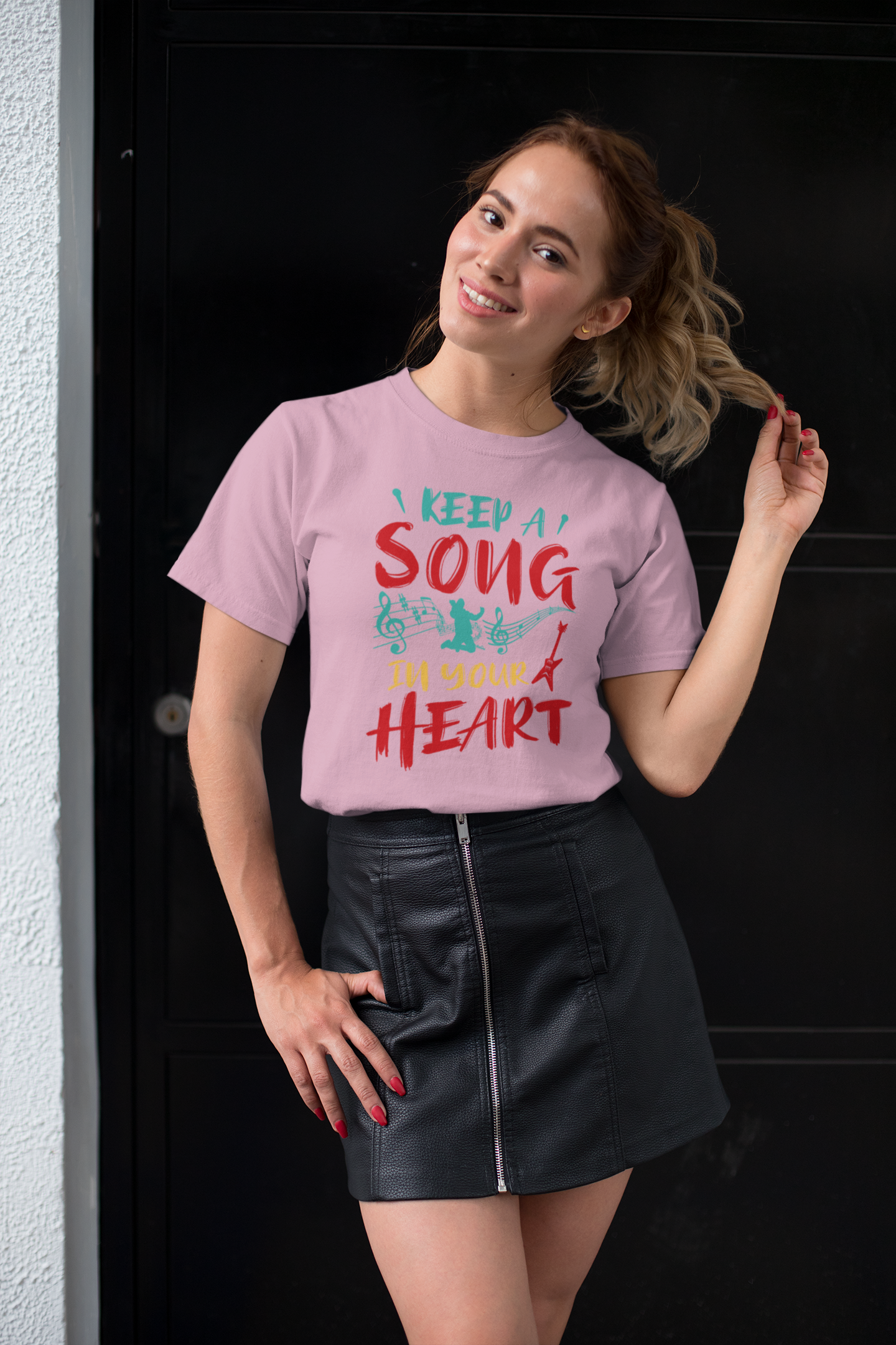 Keep a Song in your Heart color Front - Unisex Erwachsenen Bio Baumwolle T-Shirt Creator 2.0 ST/St SH