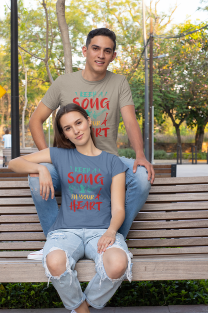 Keep a Song in your Heart color Front - Unisex Erwachsenen Bio Baumwolle T-Shirt Creator 2.0 ST/St SH