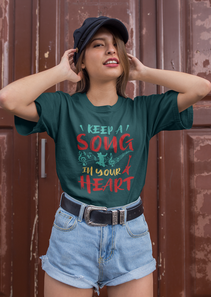 Keep a Song in your Heart color Front - Unisex Erwachsenen Bio Baumwolle T-Shirt Creator 2.0 ST/St SH