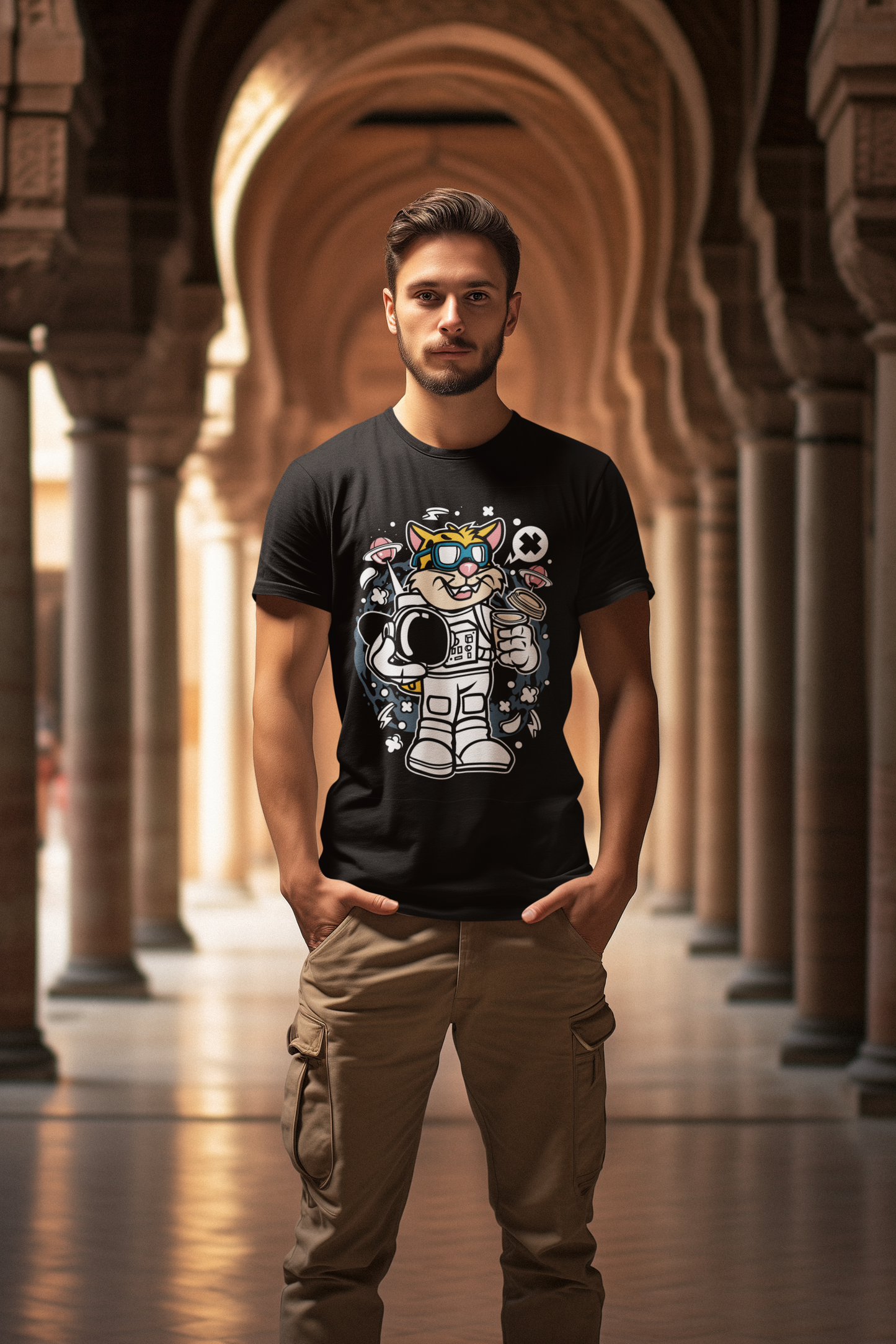 Cartoon Leopard Astronaut Creator T-Shirt SK