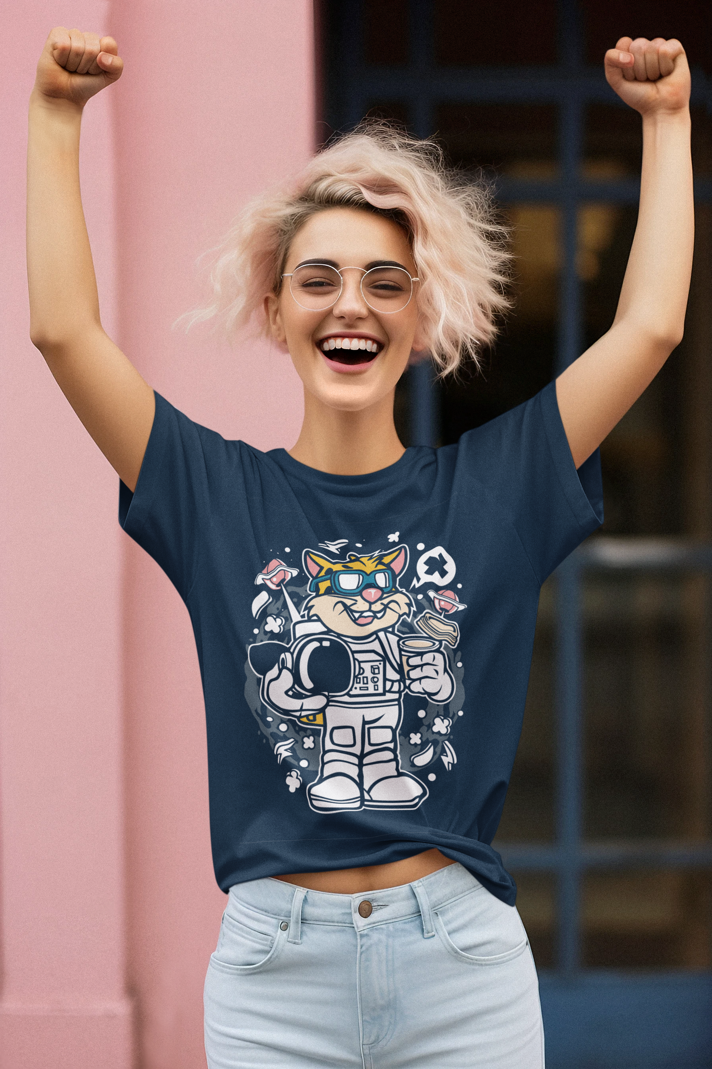 Cartoon Leopard Astronaut Creator T-Shirt SK