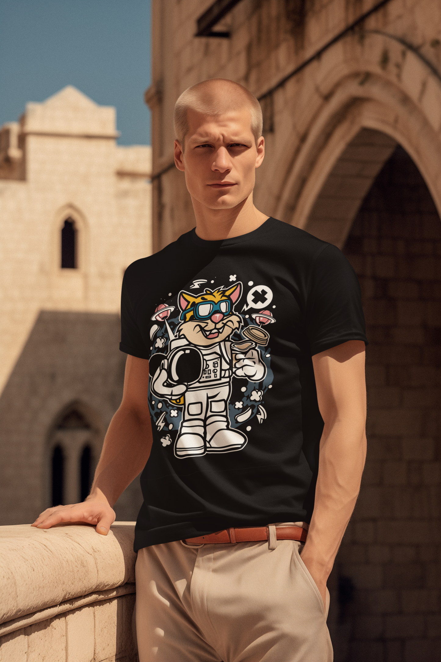 Cartoon Leopard Astronaut Creator T-Shirt SK