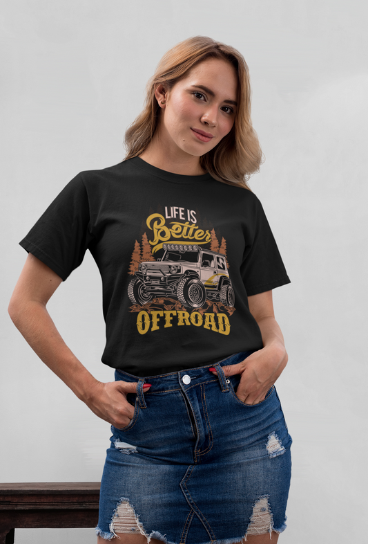Life is better OFFROAD Front - Unisex Erwachsenen Bio Creator T-Shirt ST/ST SK